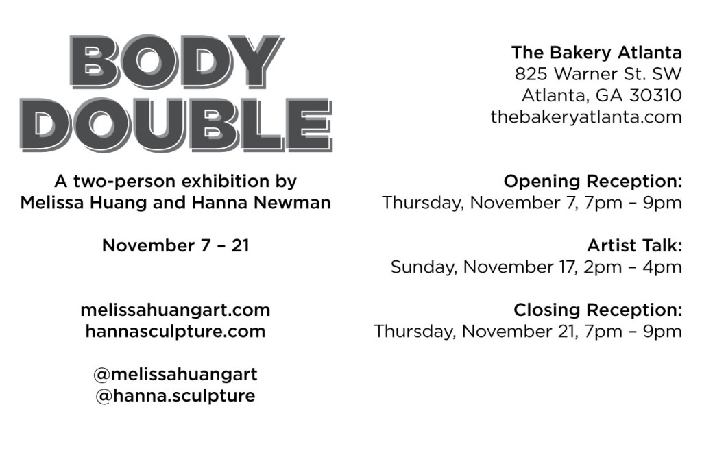 Body Double, Hanna Newman and Melissa Huang exhibition at The Bakery Atlanta, November 2019