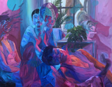 Melissa Huang, Once Bitten Twice Shy, oil on canvas, 48" x 36", 2022